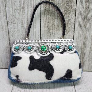 Vintage Cow Print Purse for Christmas Tree Ornament Cowgirl Favorite Country